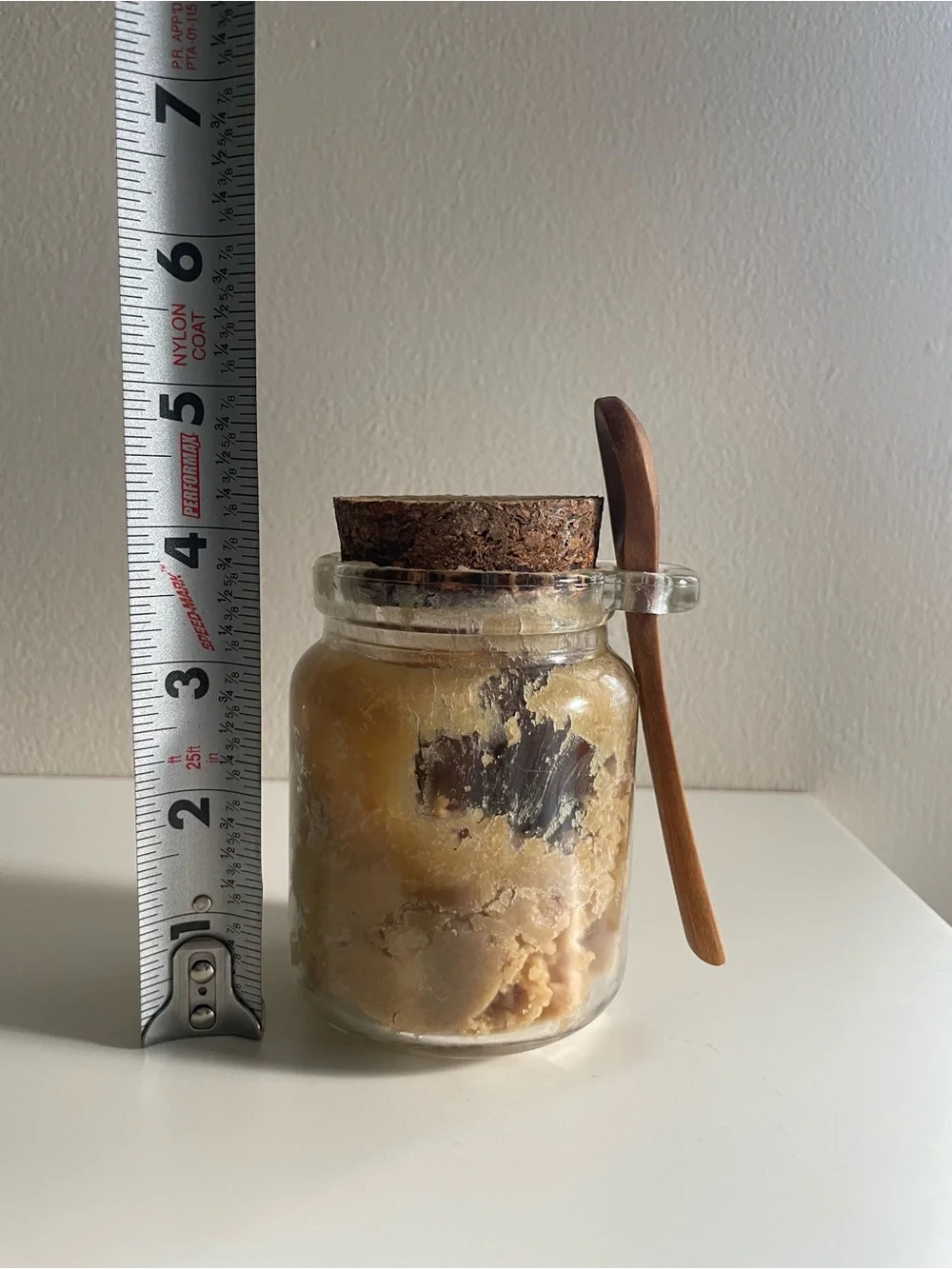Small Glass Jar with Cork Lid & Wooden Spoon
